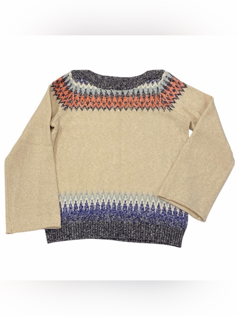 Rafaella Crew Neck Sweater Yolk Pattern - NWOT - Size S